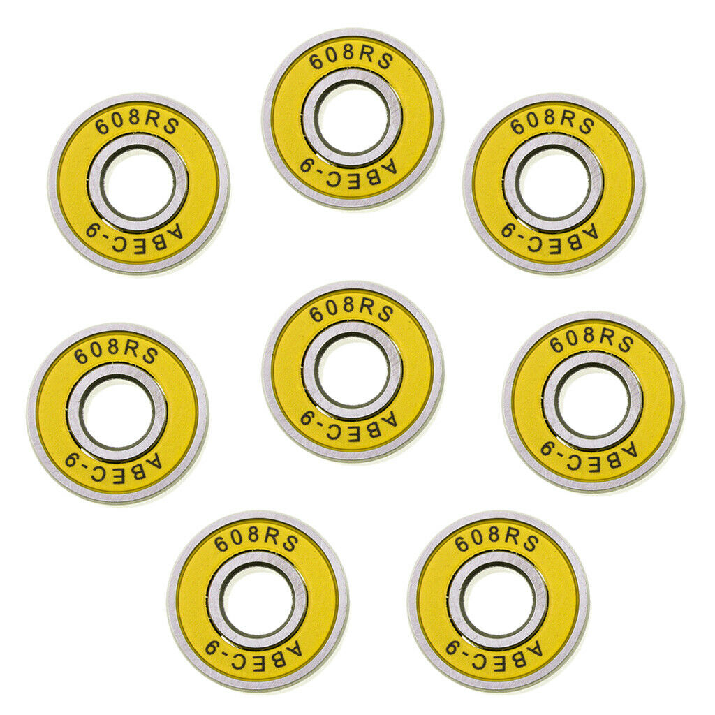 16x 608rs ABEC-9 Skateboard Bearing 8x22x7mm for Longboard Hockey Roller
