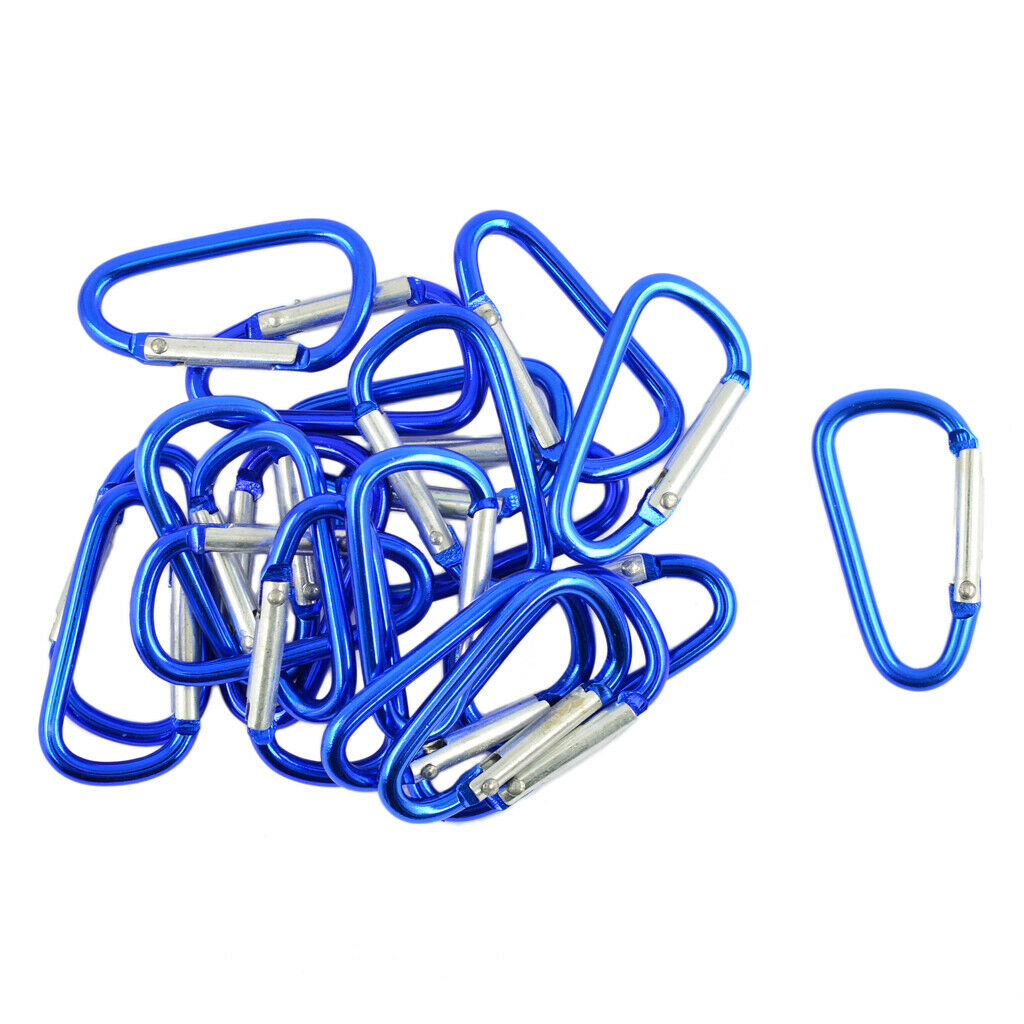 20pcs Camping Climbing Hiking Carabiner Aluminum Alloy Key Hook Clip Buckle