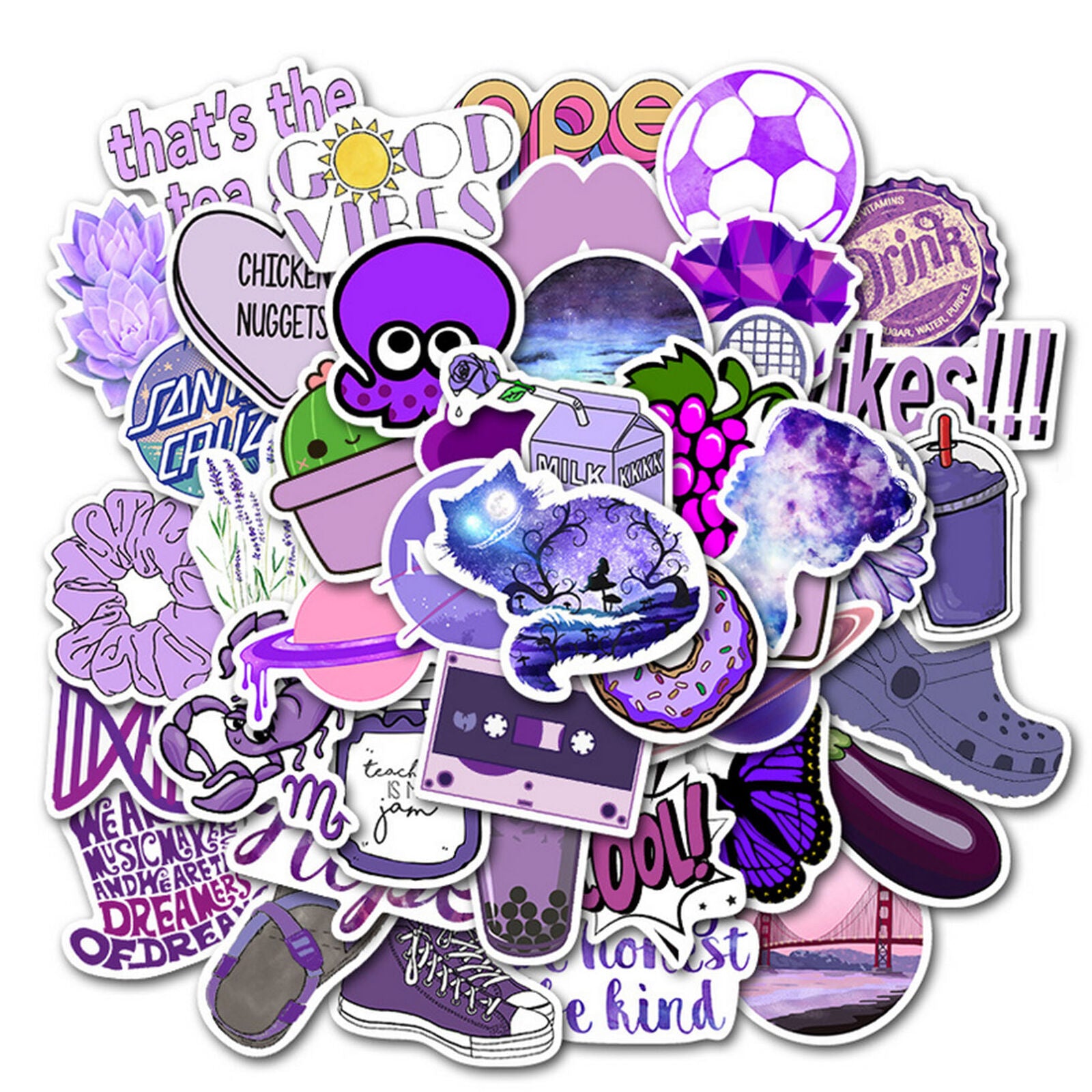 50 PCs Cute Stickers for Water Bottles and Hydro Flask for Teen Girls