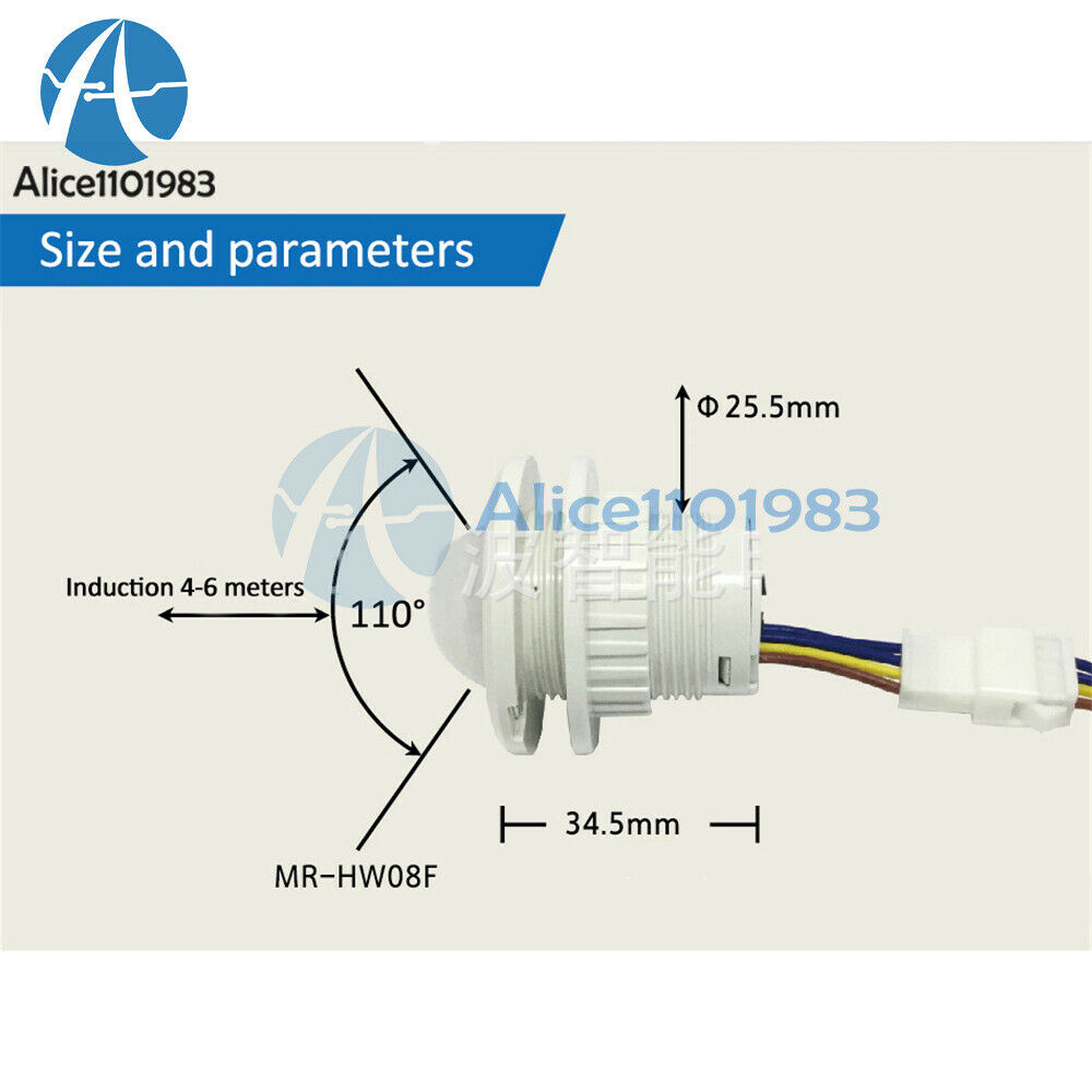 AC85V-265V PIR Infrared Ray Motion Sensor light Switch Time Delay Detector Lamp