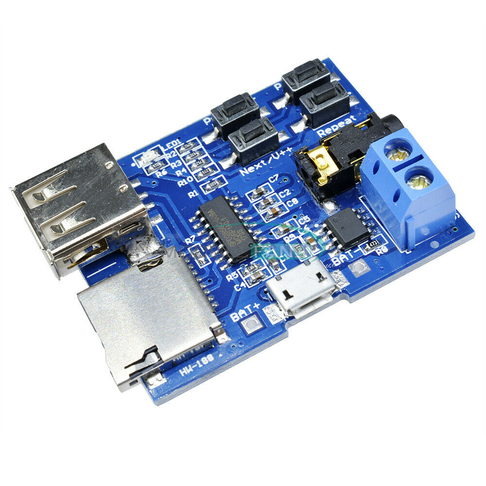 2PCS TF/U Disk MP3 Format Decoder Board Amplifier Decoding Audio Player Module