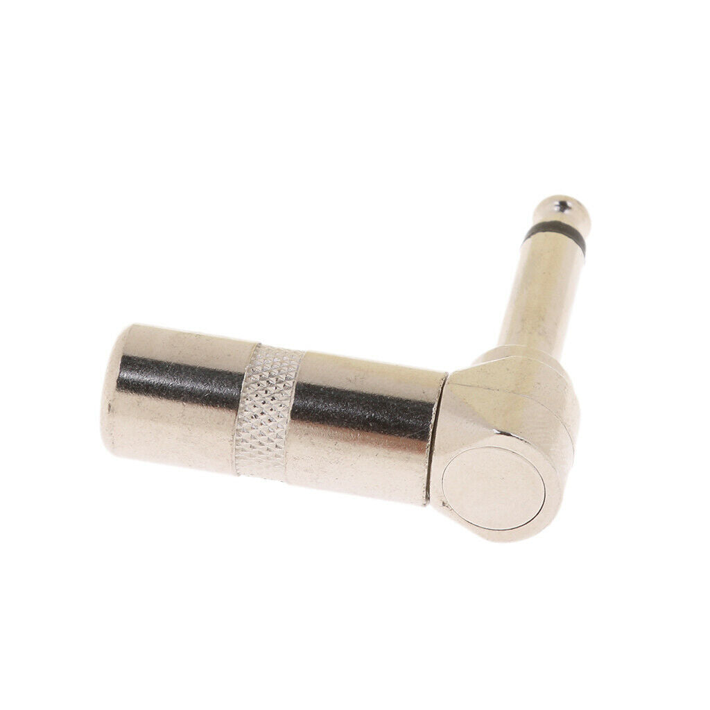 2X 1/4'' 6.35mm Right Angle 90 Degree Mono   Audio Adapter Welding Connector