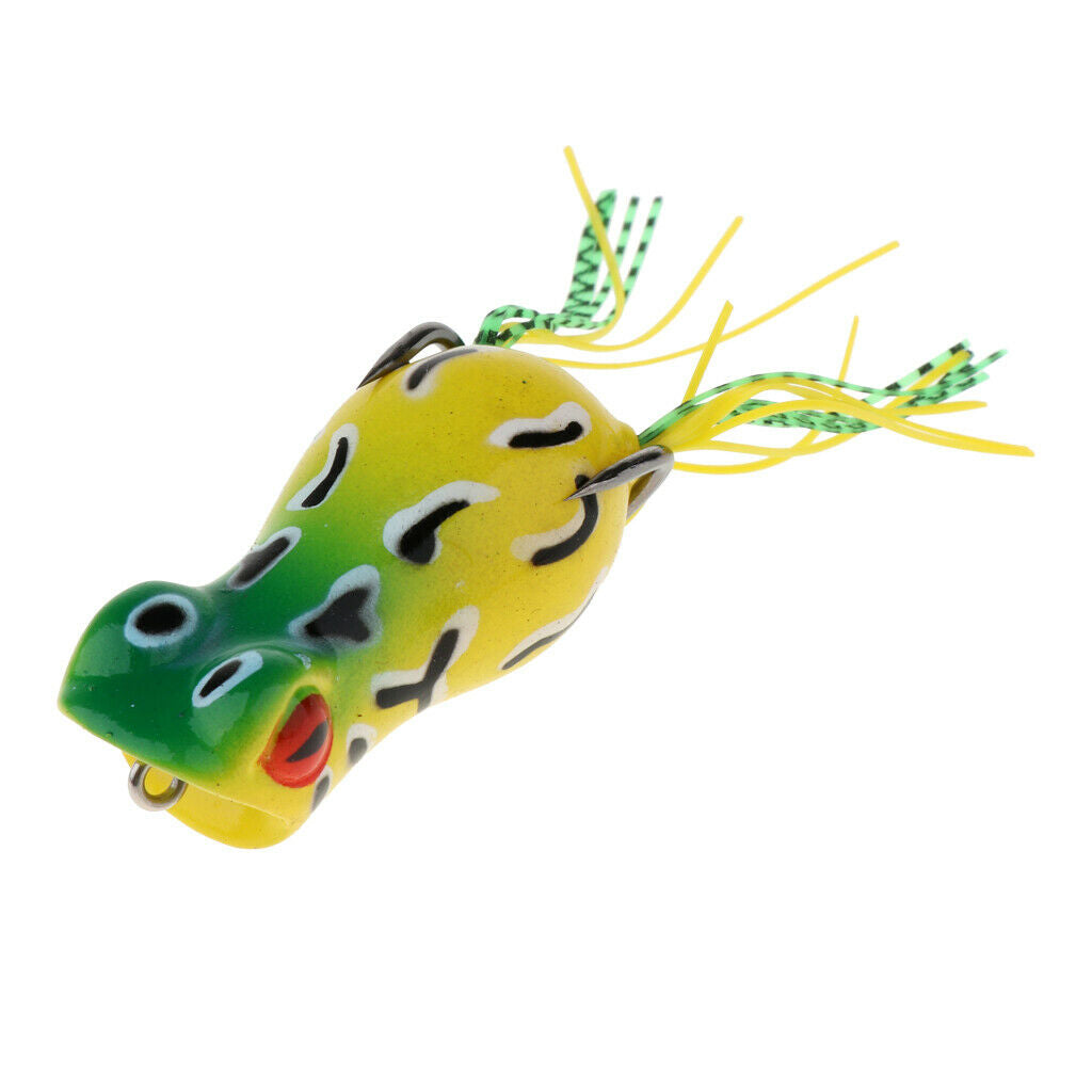 Topwater Frog Fishing Lure Soft Artificial Crankbaits Hook Baits Green C