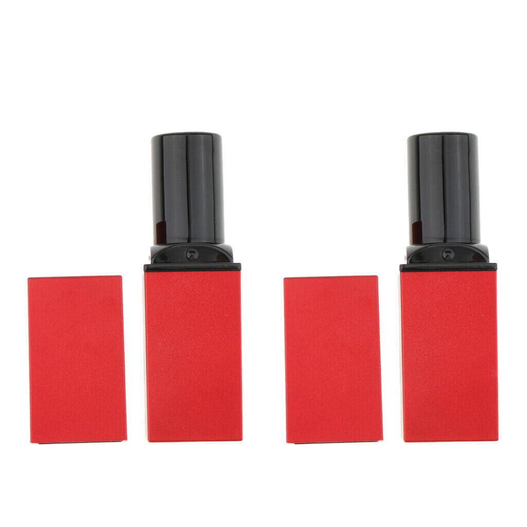 2Pcs Empty Lipstick Tube Lip Balm Container DIY Cosmetic Makeup Tools Red