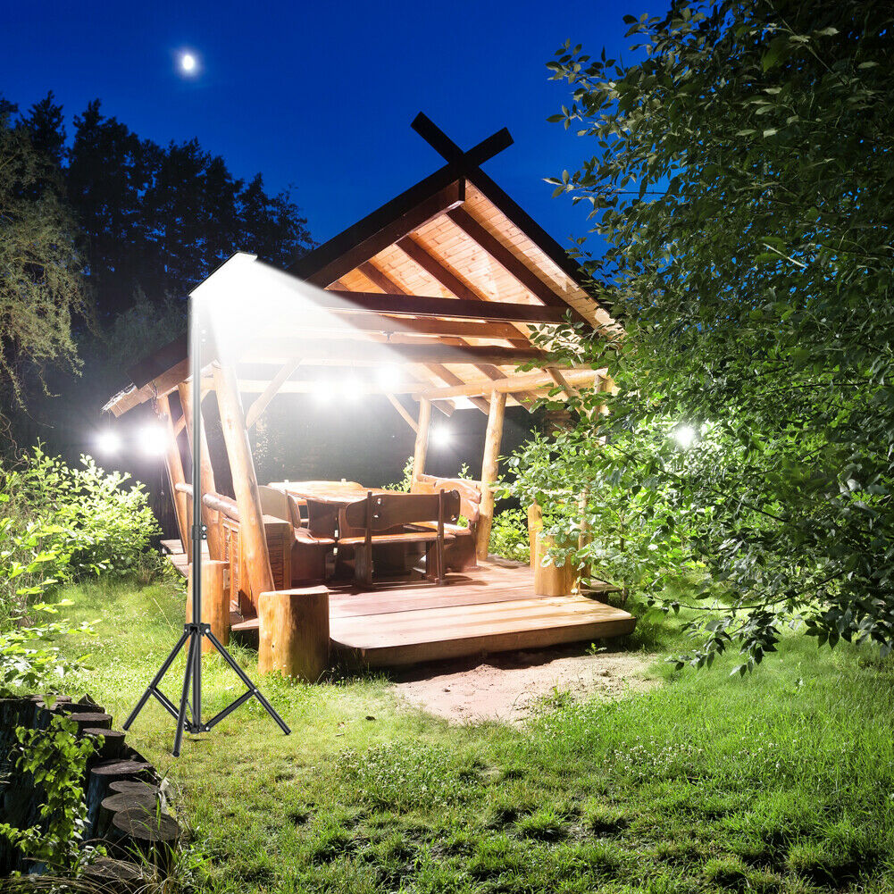 Portable Outdoor Tent Camping Light Tripod Bracket Stand Work Fishing Lamp @