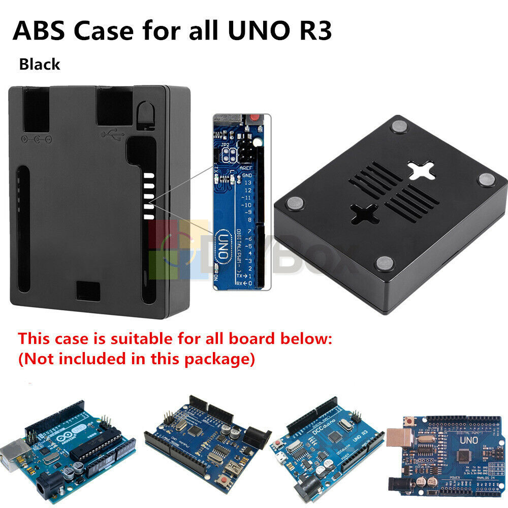 Black ABS Case Shell Enclosure Box w/ Screw For Arduino Mini/Micro USB UNO R3