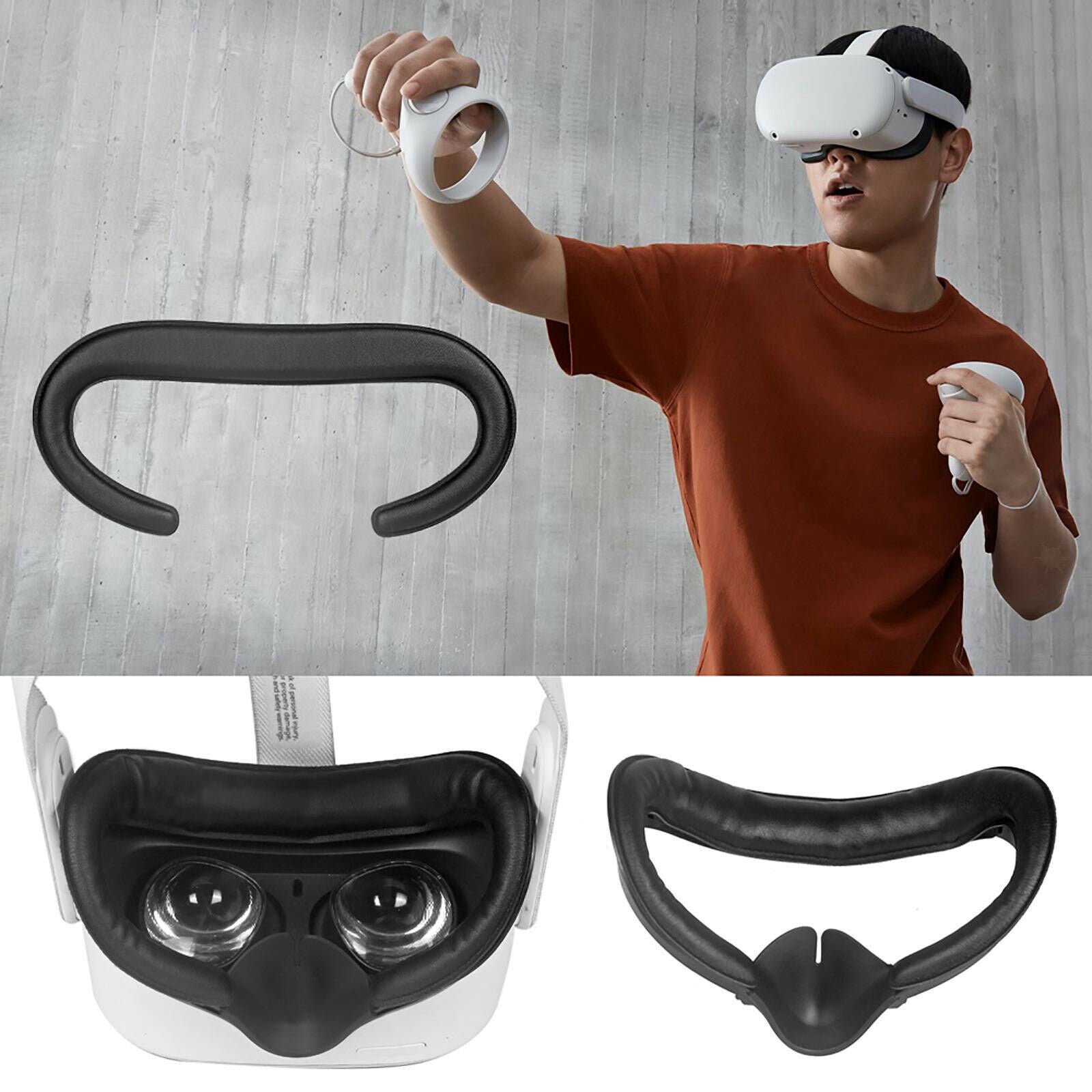 Facial Interface Bracket PU Leather Face Cover Nose Pad Set for  Quest 2