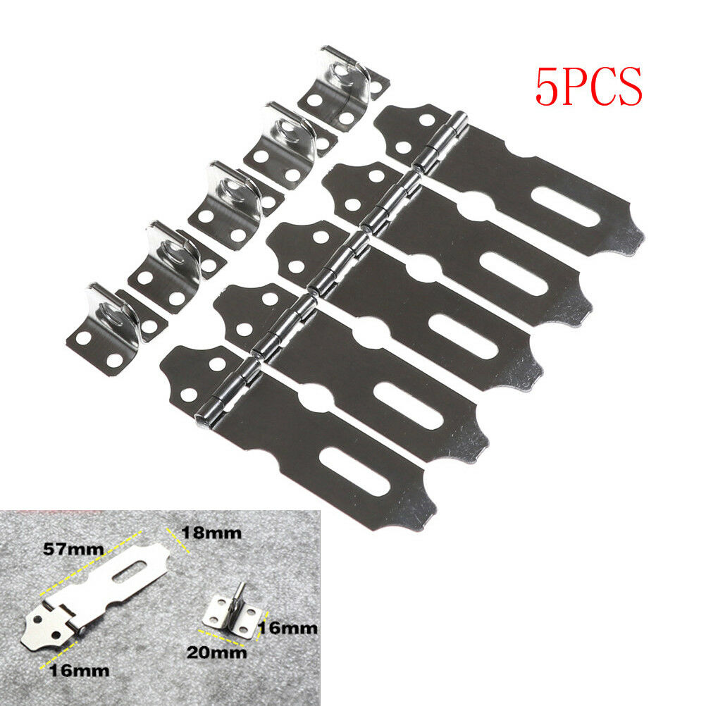 5X Stainless Steel Home Drawer Door Safety Padlock Latch Hasp Staple PartN HaSJ