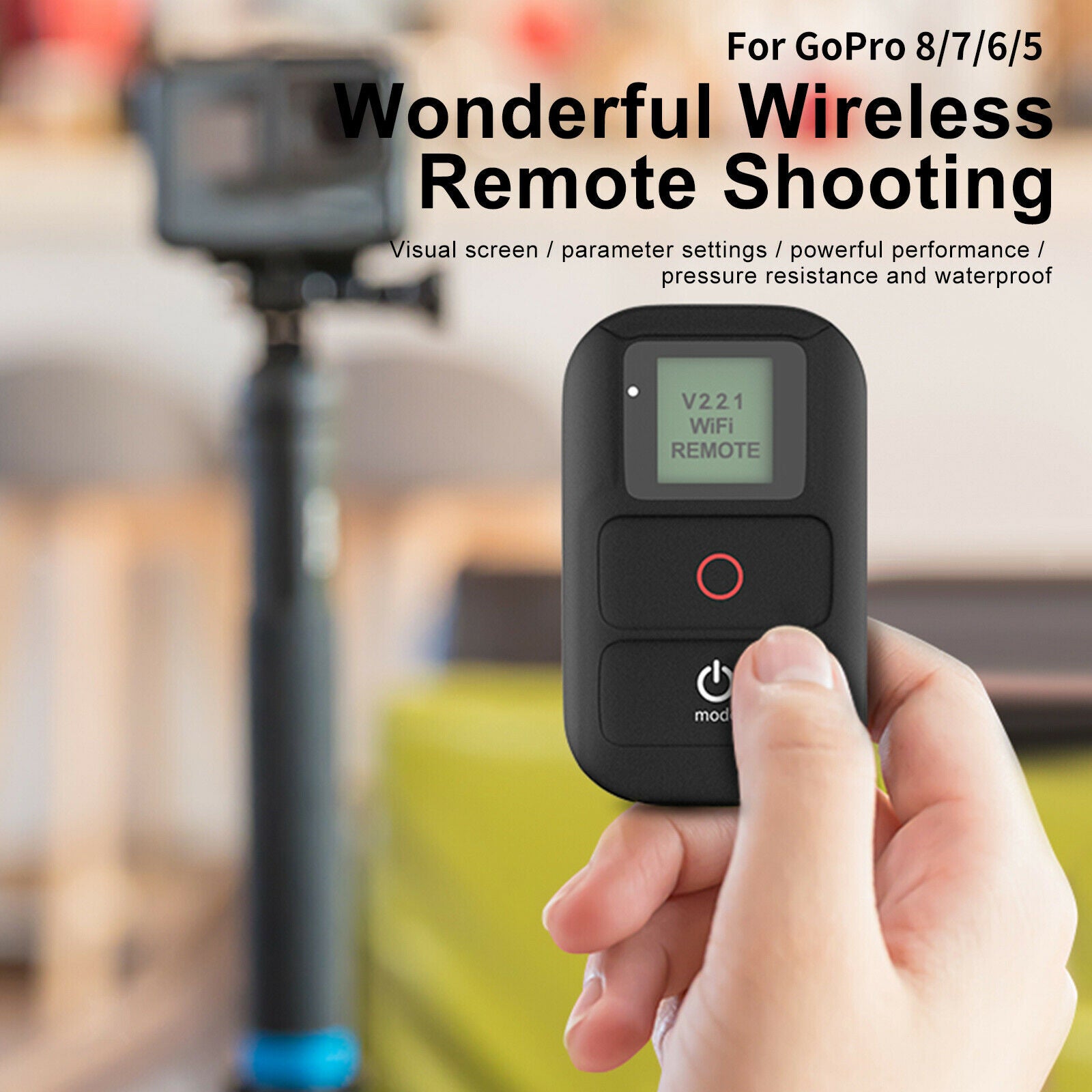 40M Wireless Remote Control for Pro 8/7/6/5/4 Multi-Modes Accessories