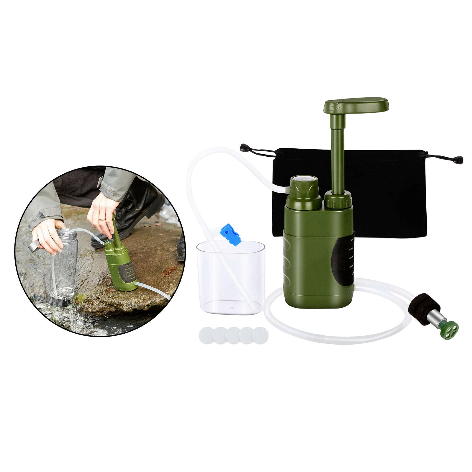 Portable Outdoor Survival Water Filter Purifier Filtration Emergency Hiking