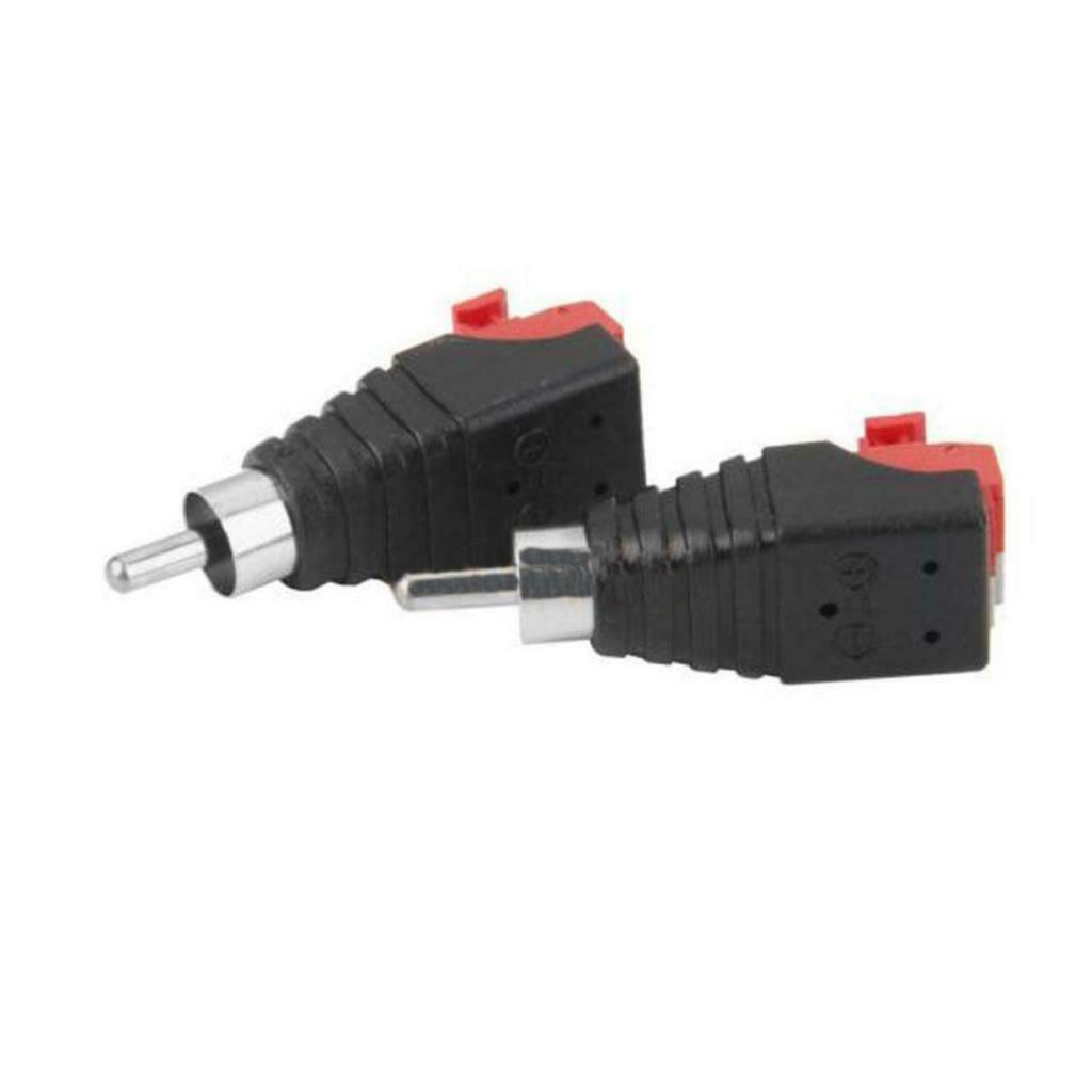 10 pcs. Speaker wire cable to audio RCA male connector with push button