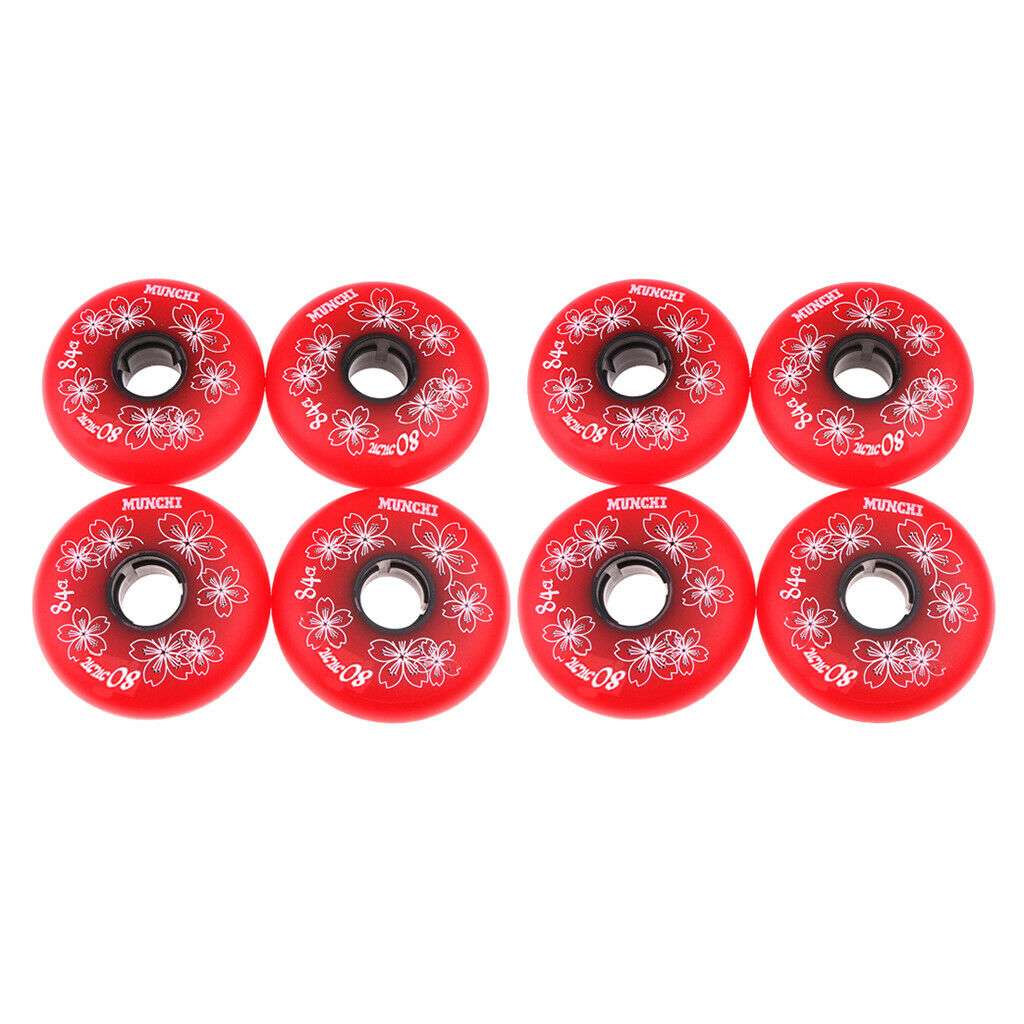 8X INLINE SKATE WHEELS INLINE ROLLER HOCKEY FITNESS SKATE REPLACEMENT WHEELS