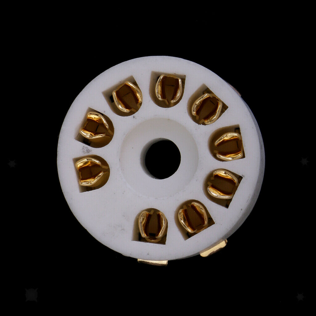 9pin Ceramic Vacuum Tube Socket GZC9-A-G for 12AX7 12AU7 12AT7