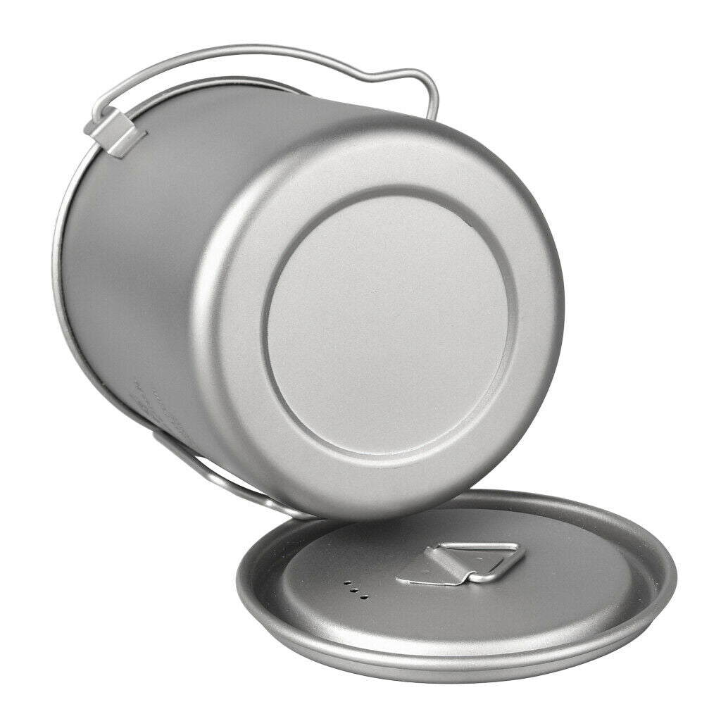 Prettyia 750ml Portable Titanium Pot Water Mug Cup Outdoor Camping Cooking