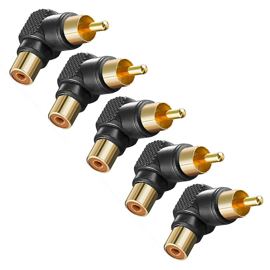 10pcs Right Angle RCA Adaptor Male To Female Plug Connector Audio Adapters