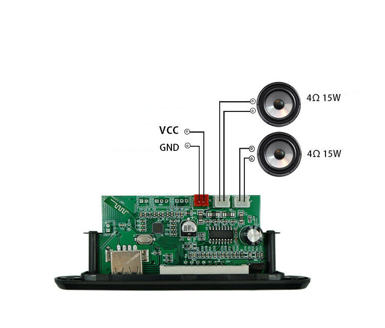 Wireless DC 12V MP3 WMA Decoder Board Audio Module USB TF Radio For Car