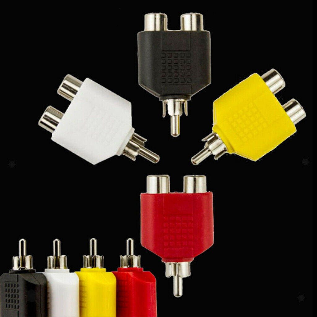Cinch Y Splitter AV Audio Video Male Converter Male to 2