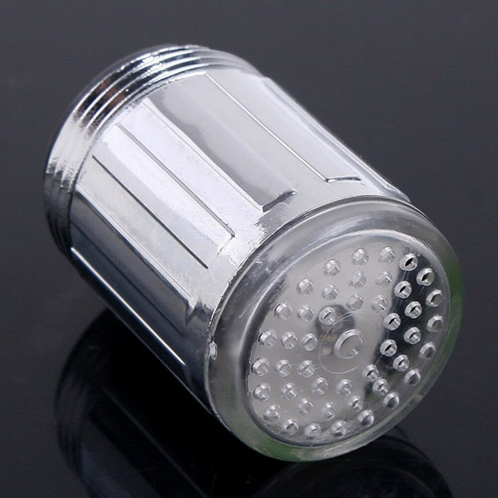 Magical 3 Color Sensor LED Light Water Faucet Tap Temperature For Bathroom Hot