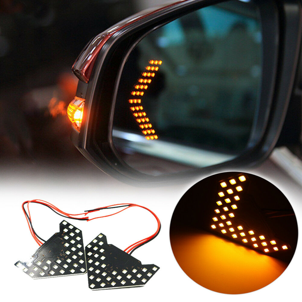 (2) Amber 33-SMD Sequential LED Arrows for Car Side Mirror Turn Signal Lights