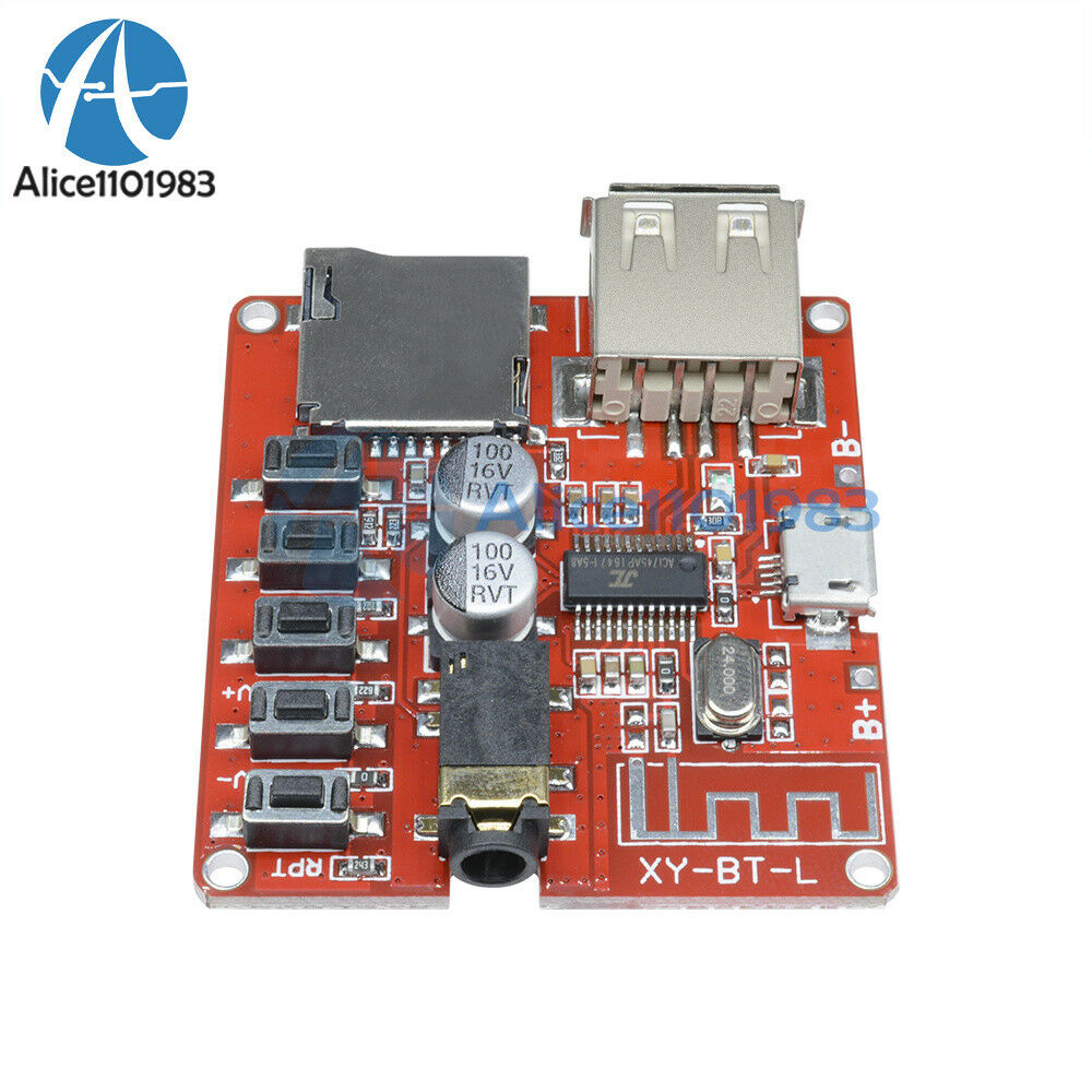 3.7-5V Bluetooth 4.1 Audio Decoder MP3 Player Board Micro USB TF SD Card Module