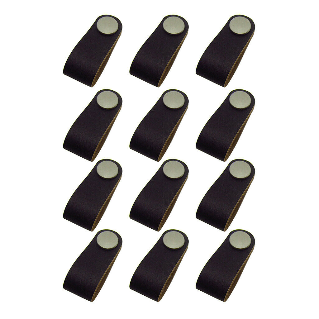 12x Classic Handmade Leather Suitcase Luggage Handle Replacement Door Handle