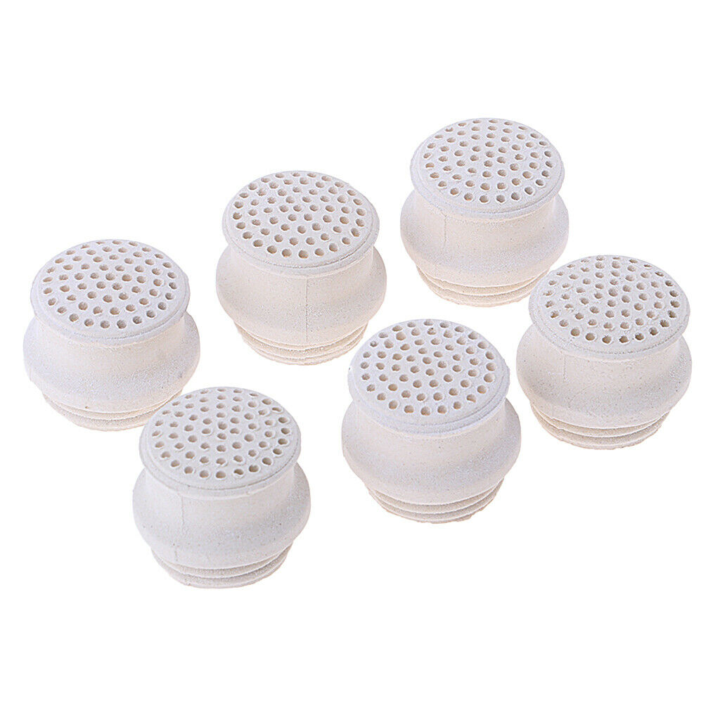 6 lot Ceramic Retro Kerosene Lantern Nozzle Head Oil Lamp Component White