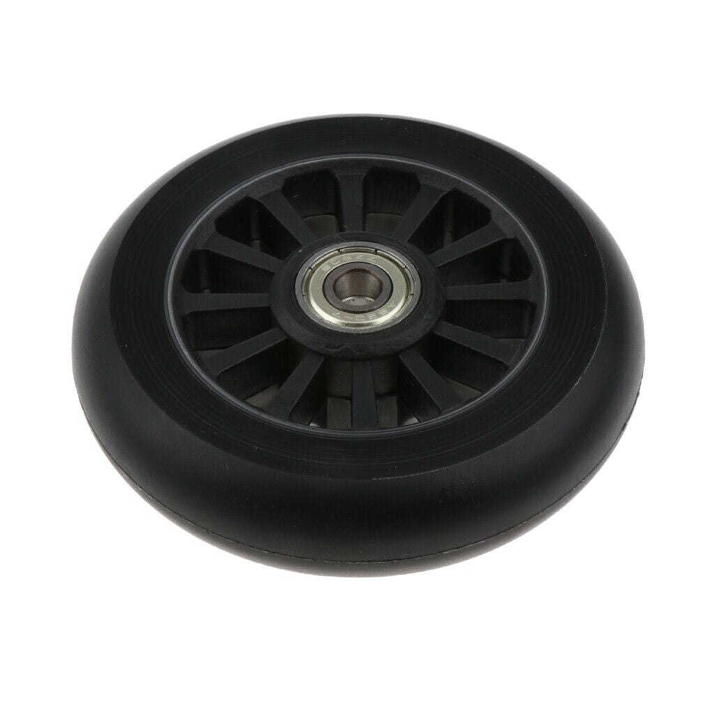 2pcs PU 100mm Scooter Wheels High Elasticity Skates Wheel Replacement Black