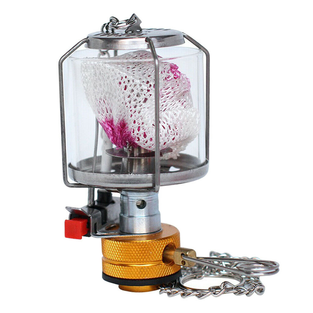 Mini Gas Lantern Portable Camping Fuel Lamp Fishing Hiking Light with Carry Case