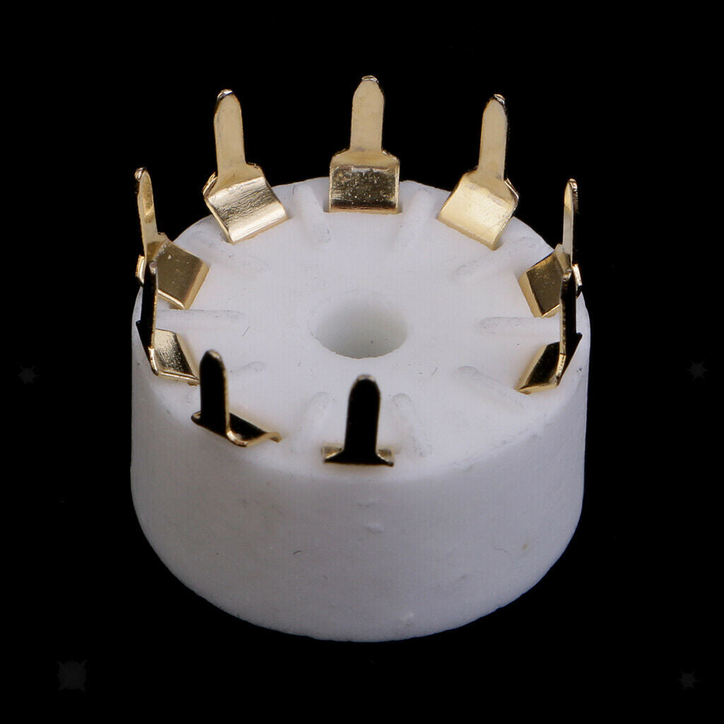 9pin Ceramic Vacuum Tube Socket GZC9-A-G for 12AX7 12AU7 12AT7