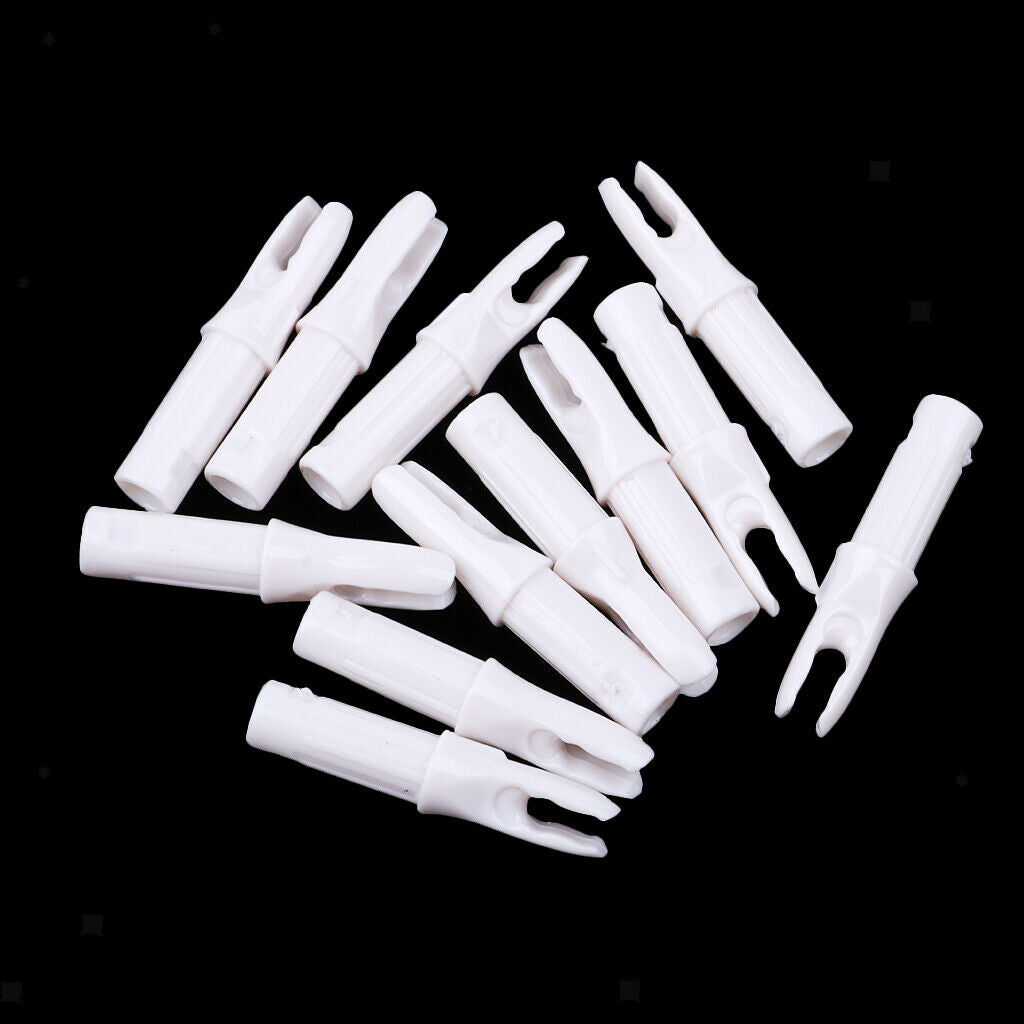 12x Plastic Archery Arrow for Arrow Shaft Inner Diameter 6.2mm - White