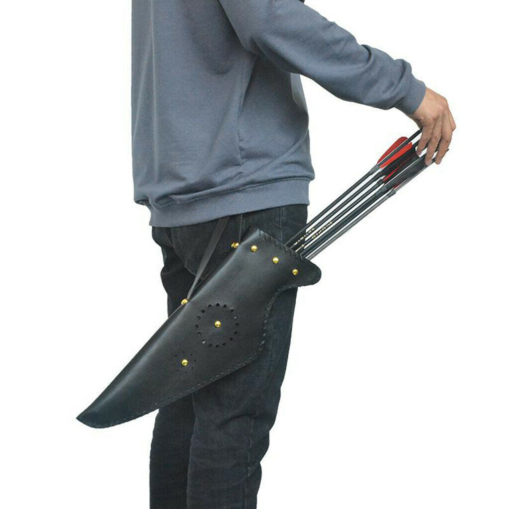 Traditional Archery Quiver Arrow Holder Strap Bag Pouch Side Hips Hang V