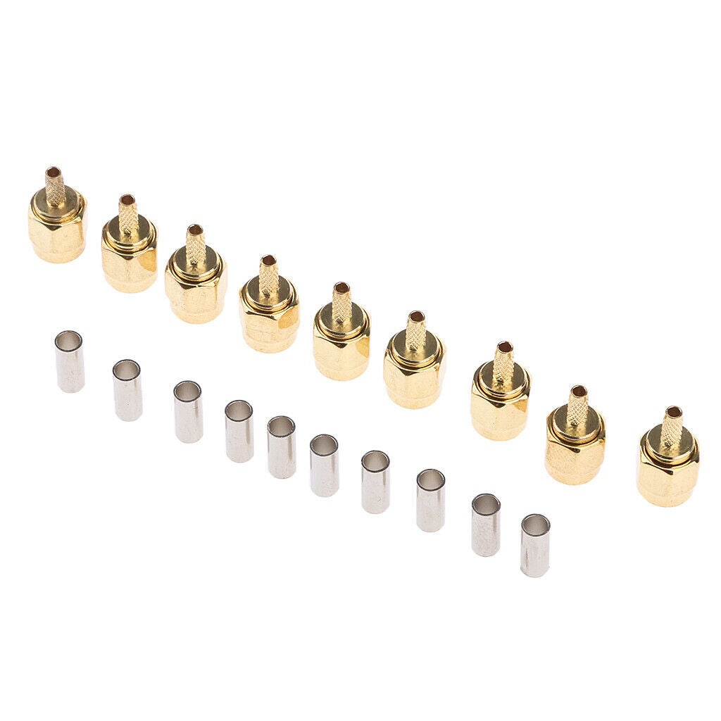10 Pcs Plug Sma Plug Pin Crimp For Rg316 Lmr100 Rg174 Rf Coaxial