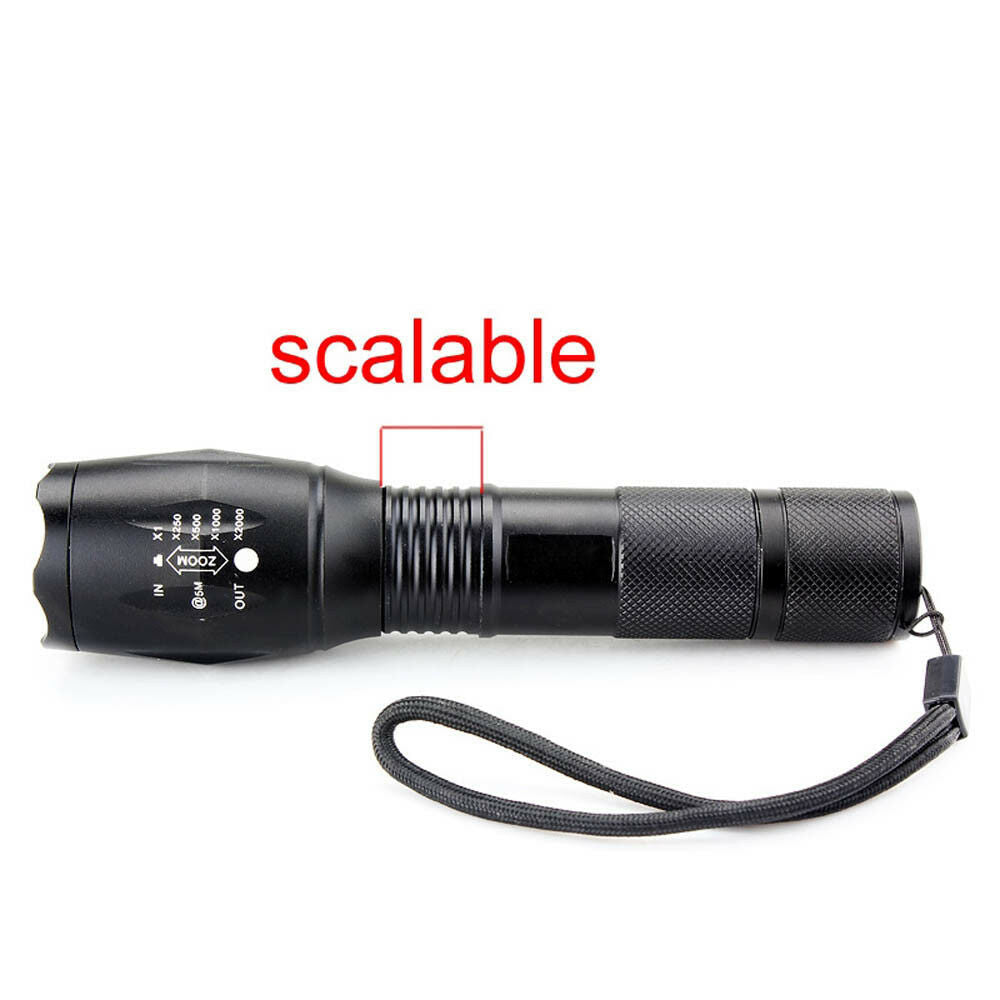 5000Lm Zoomable Focus Flashlight Lamp LED Torch AAA/18650 Adjustable 5 Mode
