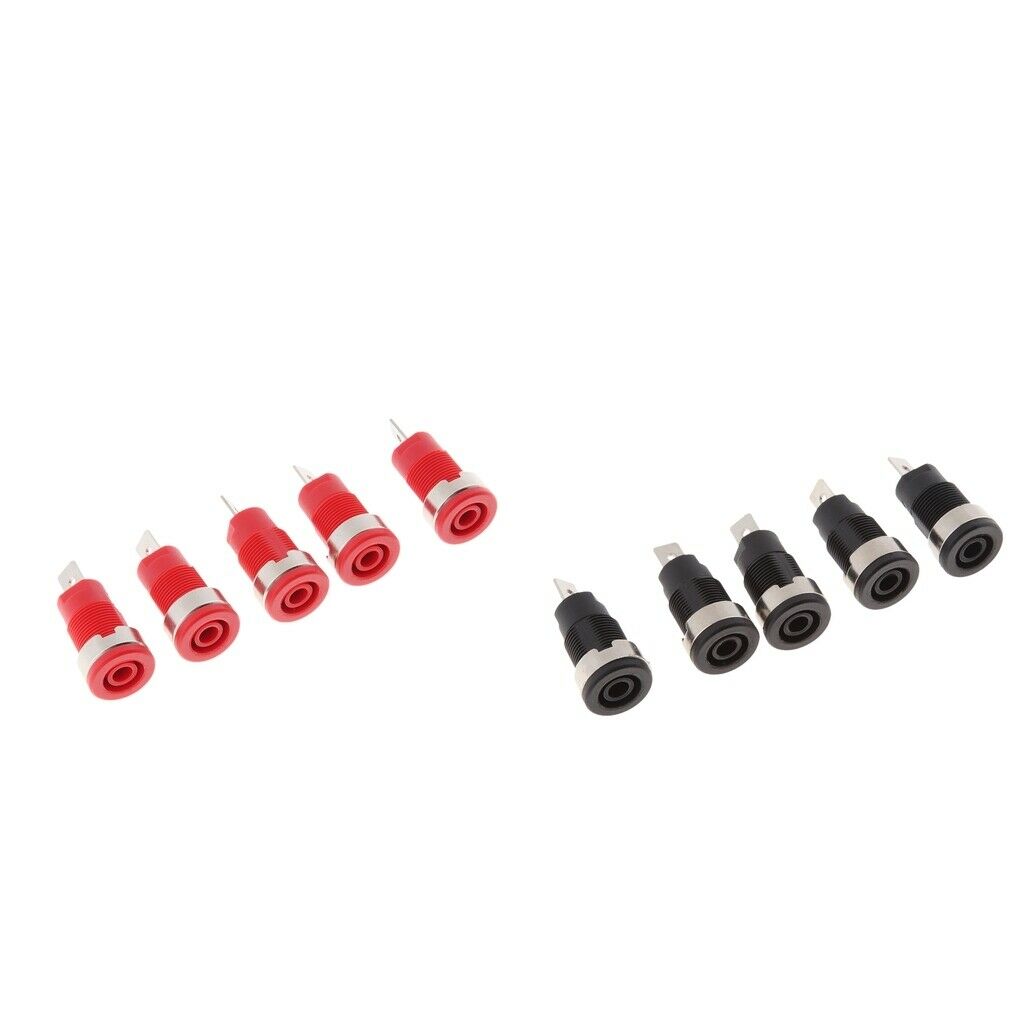 10x Insulated Safety 2 Colors 4mm Banana Female Jack Panel Socket Connector