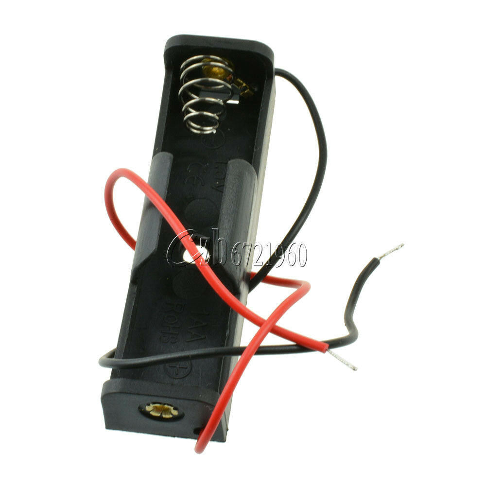 5PCS Plastic Battery Case Storage Box Holder with Wire Leads for AA 1.5V 1XAA 2A