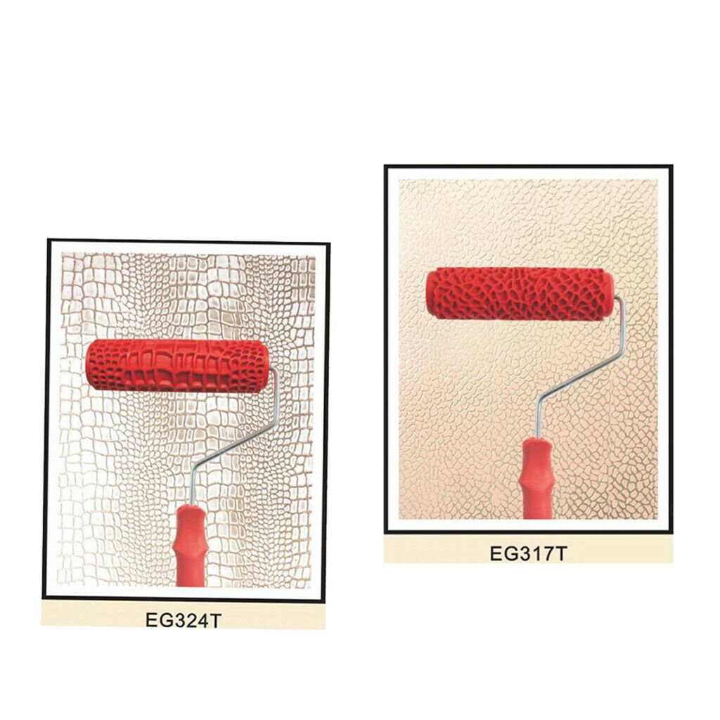 2PCS / SET 7 Inch Embossed Crocodile Skin + Stone Painting Roller Bushing with