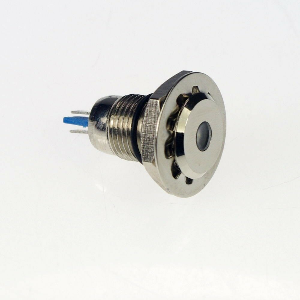 (2) 12mm 6V Yellow Metal dot Indicator LED Light High Strength Damage Resistance