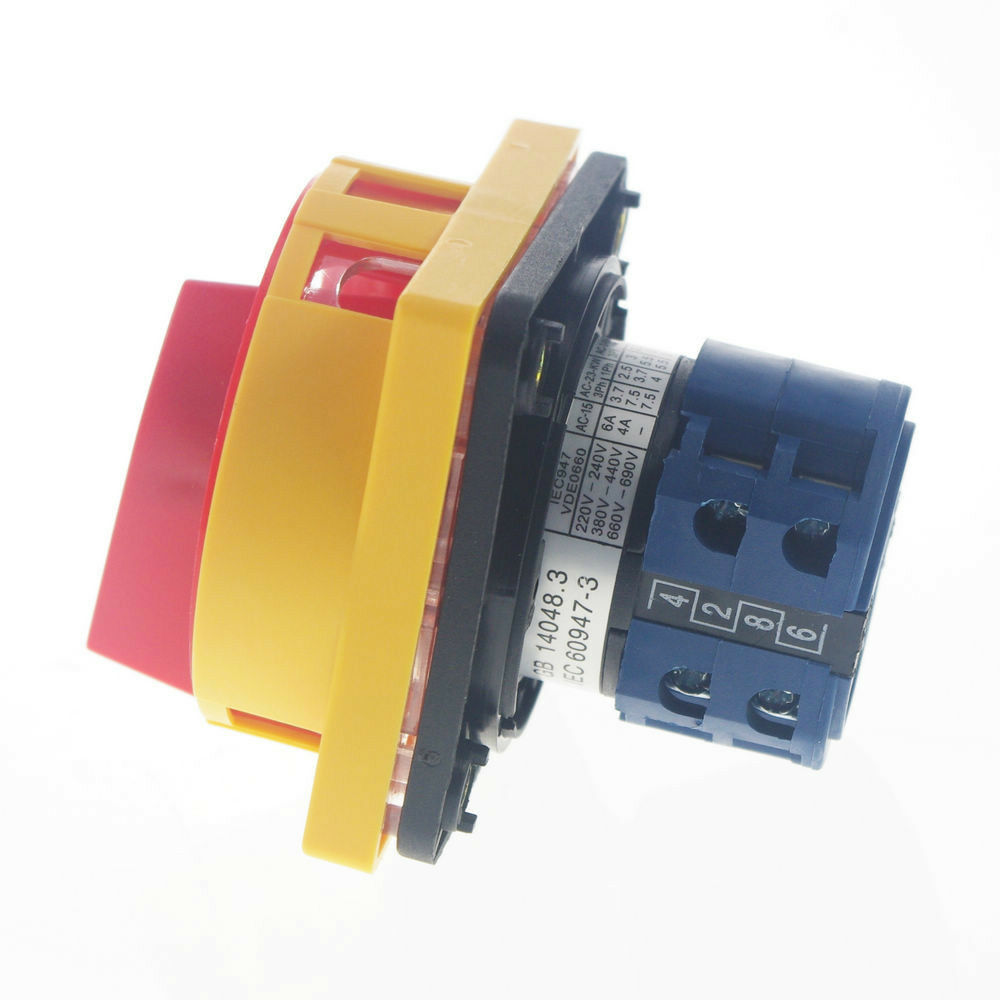 (1)Rotary Switch 48*48mm Cam Changeover Switch 20A 0-1 "OFF"-"ON" Pad-lock type