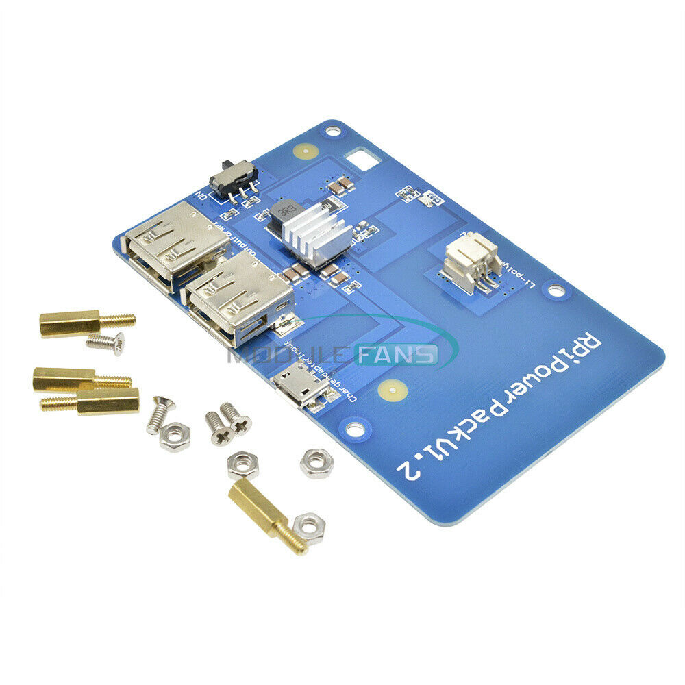 With Dual USB Output Lithium Battery PowerPack Expansion Board for Raspberry Pi3