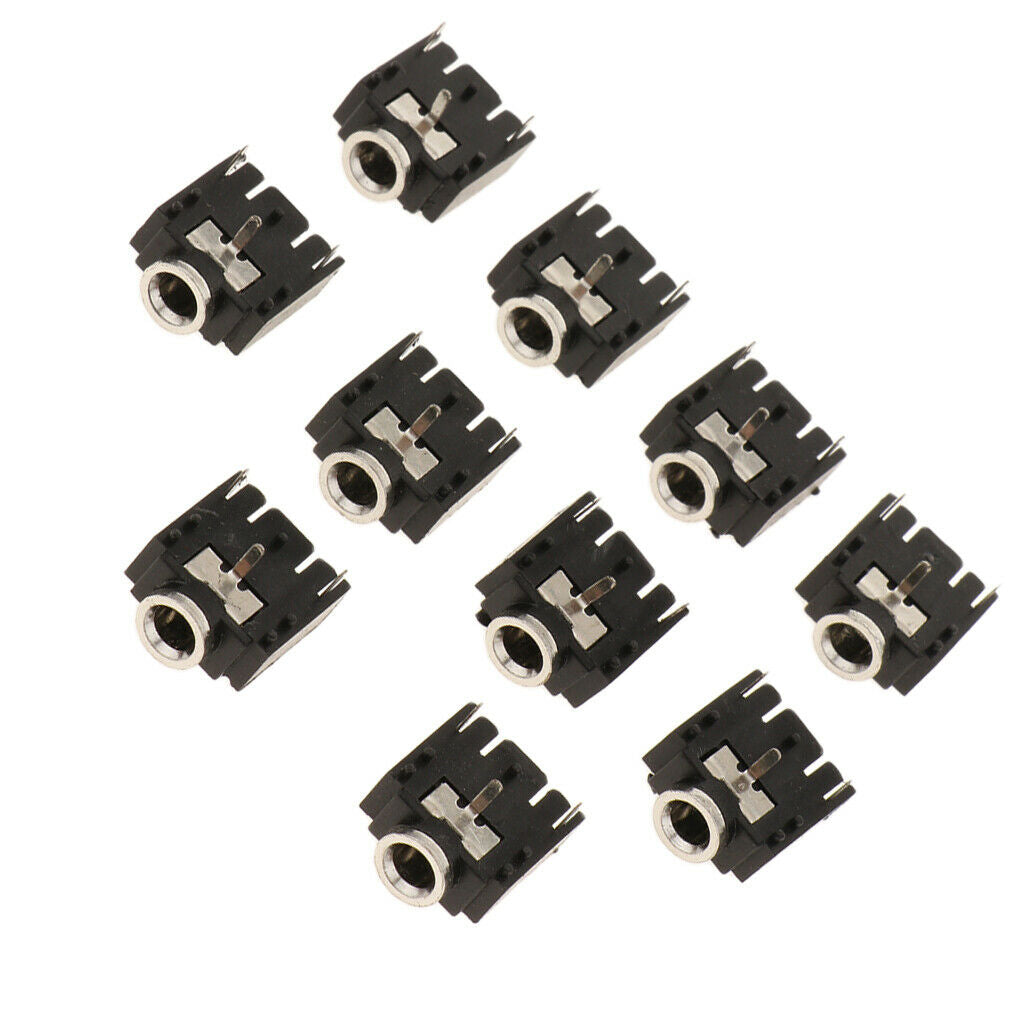 10x 3-Pin Stereo Socket Audio Connector 3.5mm Female Interface Dual Channels