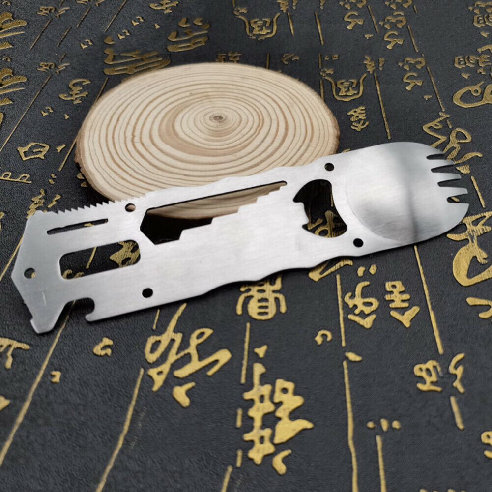 Outdoor EDC Portable Cutlery Fork Spoon Bottle Opener Camping Picnic Tool @