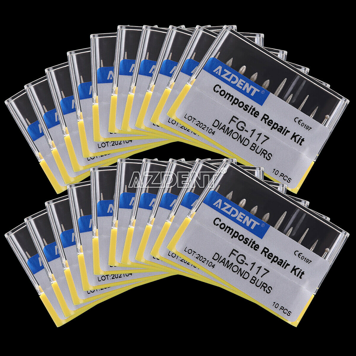 100 X Dental Composite Repair Diamond Burs Drills FG-117 High Speed Handpiece