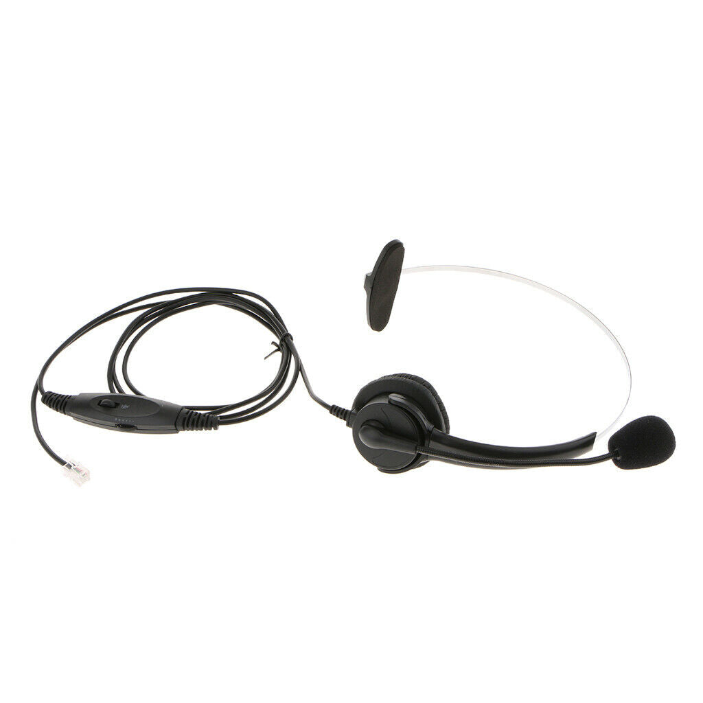 RJ9 Call Center Telephone Headphone w/ Noise Cancelling Monaural Headsets