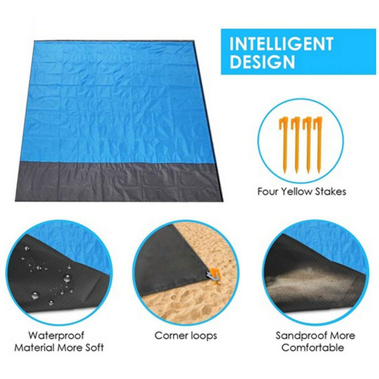 Extra Large Sand Proof Beach Blanket Heat Resistant Mat for Travel Camping
