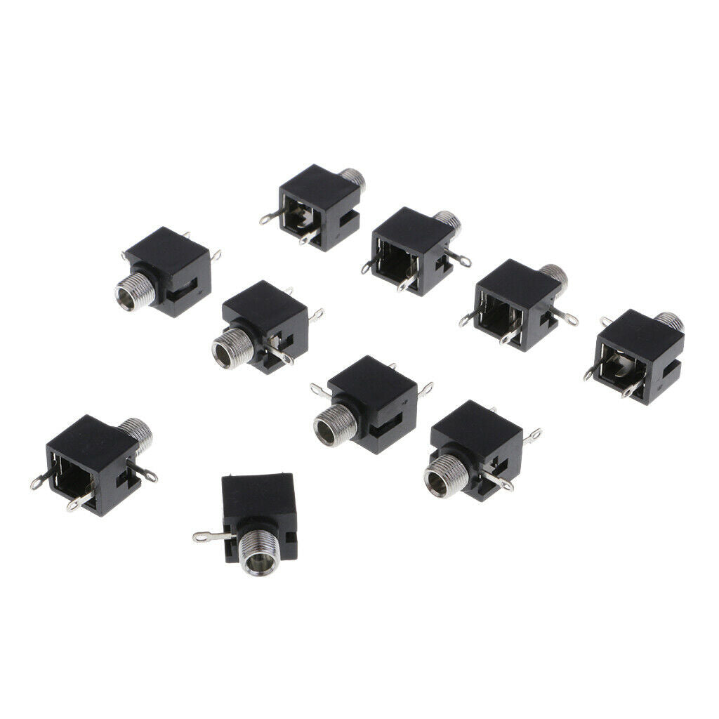 10Pcs MP3 Headphone 3 Terminals 3.5mm Mono   Socket PCB Panel Connector