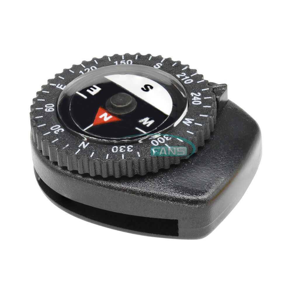 2PCS Liquid-filled Mini Clear Compass w/ Clip Outdoor Molle Backpack Pouches MF