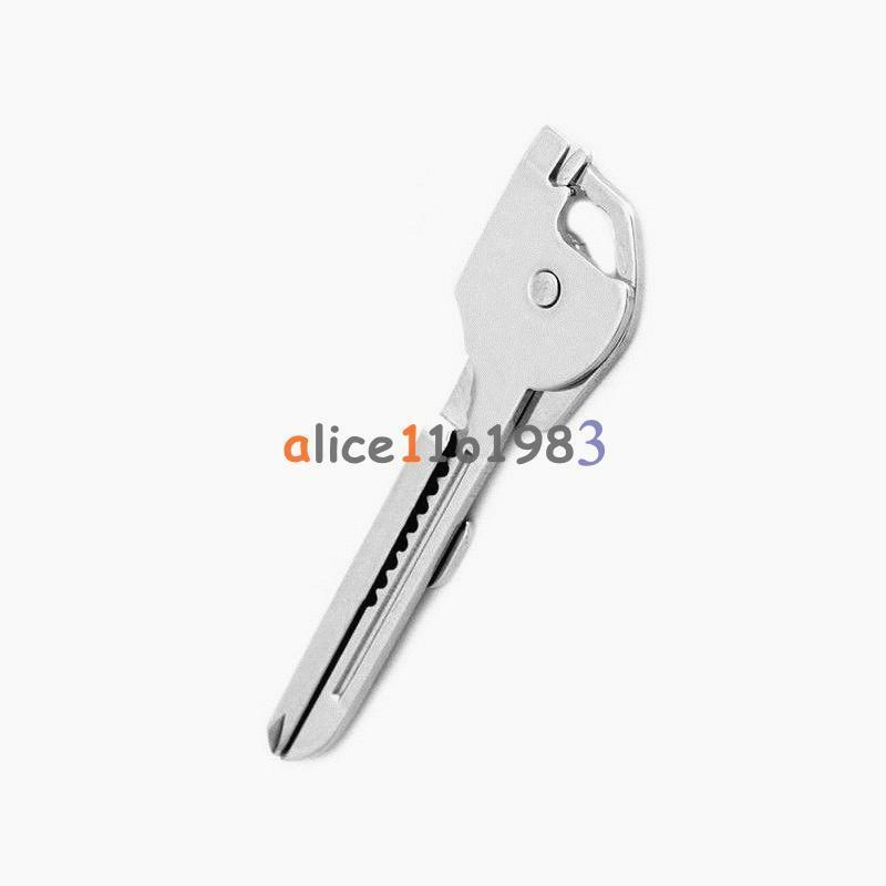 6-in-1 Utili Key Tool Keyring Keychain Multifunction Stainless Steel Key AL
