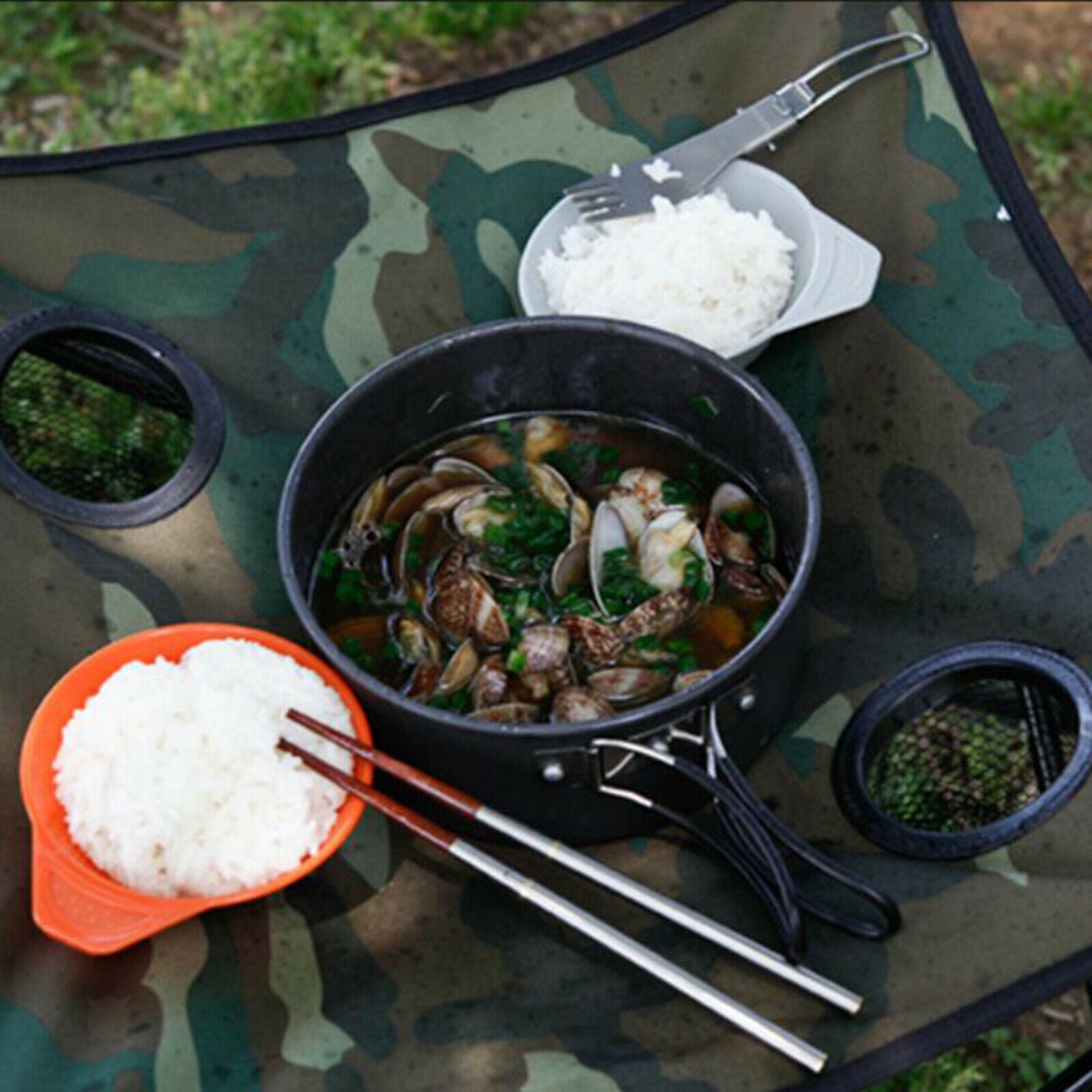 Camping Tableware Chopsticks Spoon Fork for Travel BBQ Backpacking Hiking