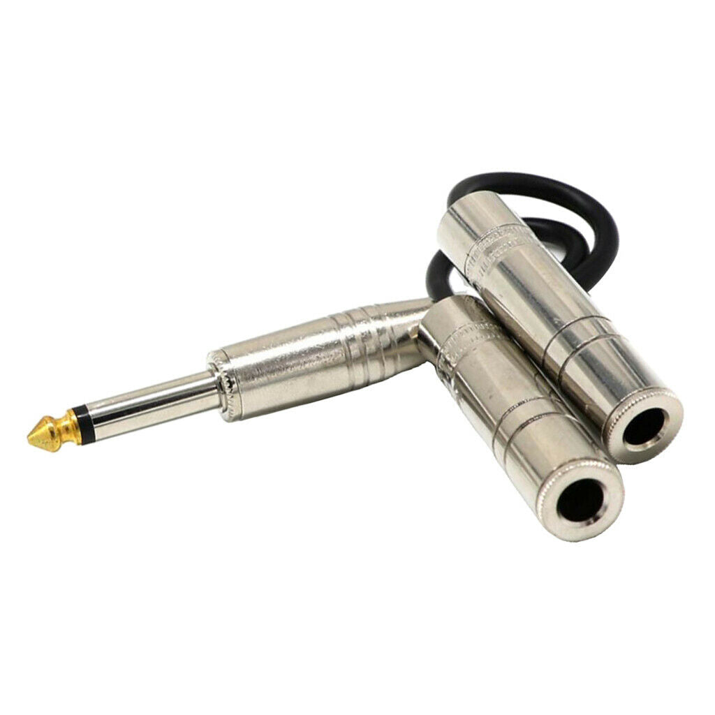 0.2m 6.35mm Jack Plug Male to 2× 6.5mm Mono Female Audio Y Splitter Cable