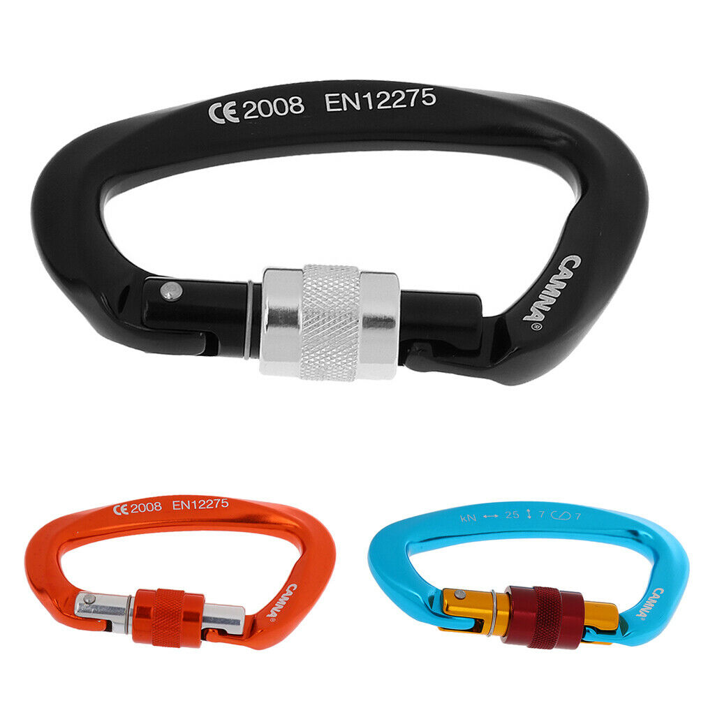 3 X Light Screw Carabiner Climbing Hook Snap Hook, Red + Blue +